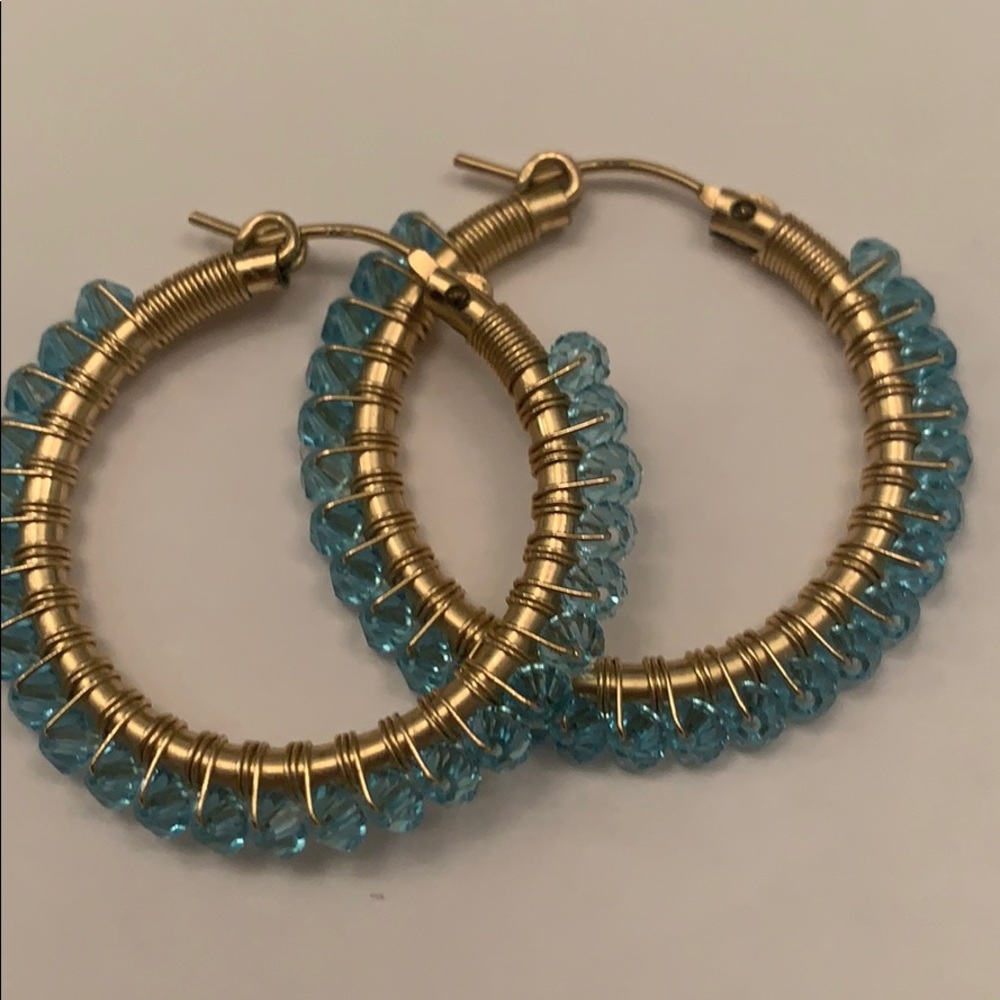 Viv & Ingrid 14K Gold Filled Topaz Hoop Earrings